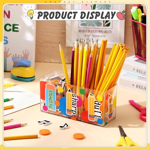 Porte-crayons pointus et ternes transparent Jetec pour enseignant et bureau