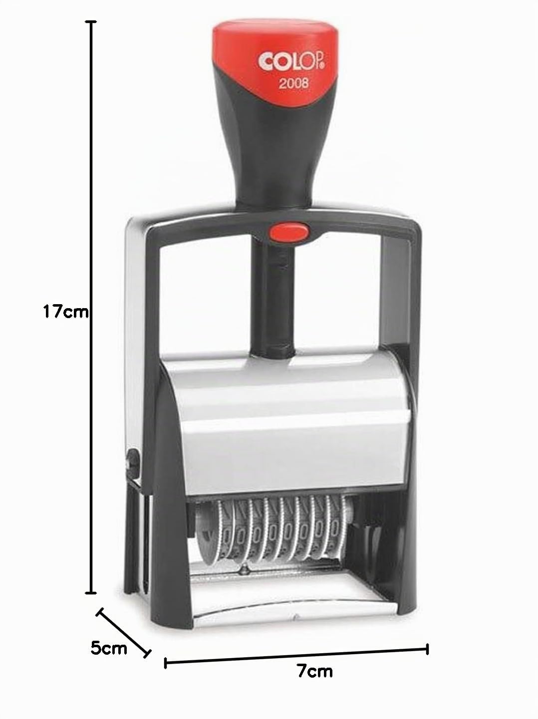 COLOP Classic Line 2008 8 stelliger Ziffernstempel aus Metall, 17 x 8 x 5,5 cm