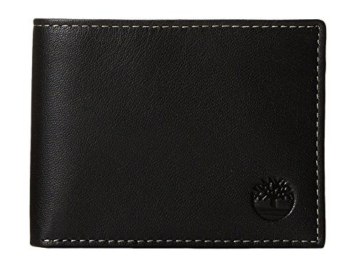 Carteira Timberland de couro masculina Blix Slimfold, Preto, tamanho único