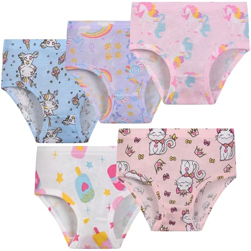 Little Girls 100% Cotton Cute Thick underwear Toddler Briefs Kids Soft Panties