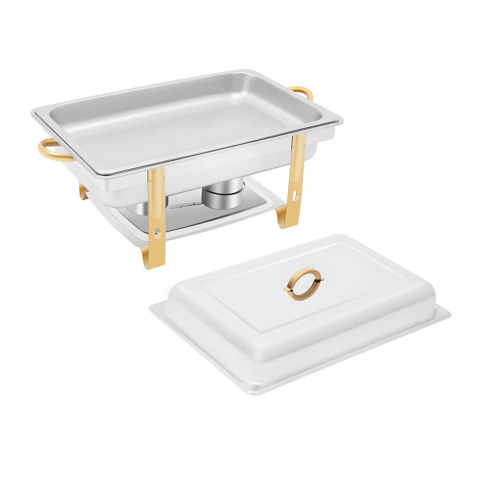 Chafing Dish - Scaldavivande in acciaio inox, 9 l, professionale, con coperchio, per buffet, catering, buffet e feste