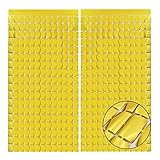 PADELO Gold Shimmer Wall Backdrop, Square Backdrop Curtain, 2Pcs 3.3x6.6 Feet Gold Streamer Backdrop for Party Decorations