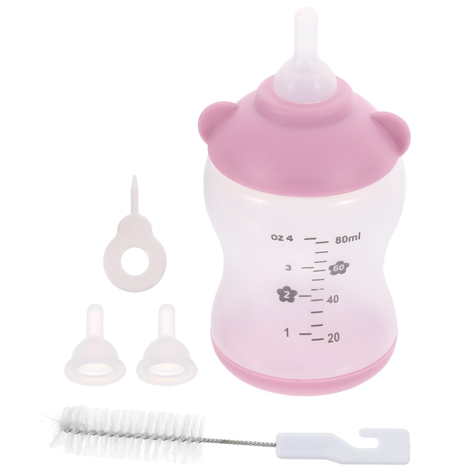 balacoo 1 Set Pet Feeding Bottle Kits - Small Cat Nurser Bottle, Kittens Milk Feeding, Milk Feeder for Newborn Kittens Puppies Rabbits Small Animals Pink