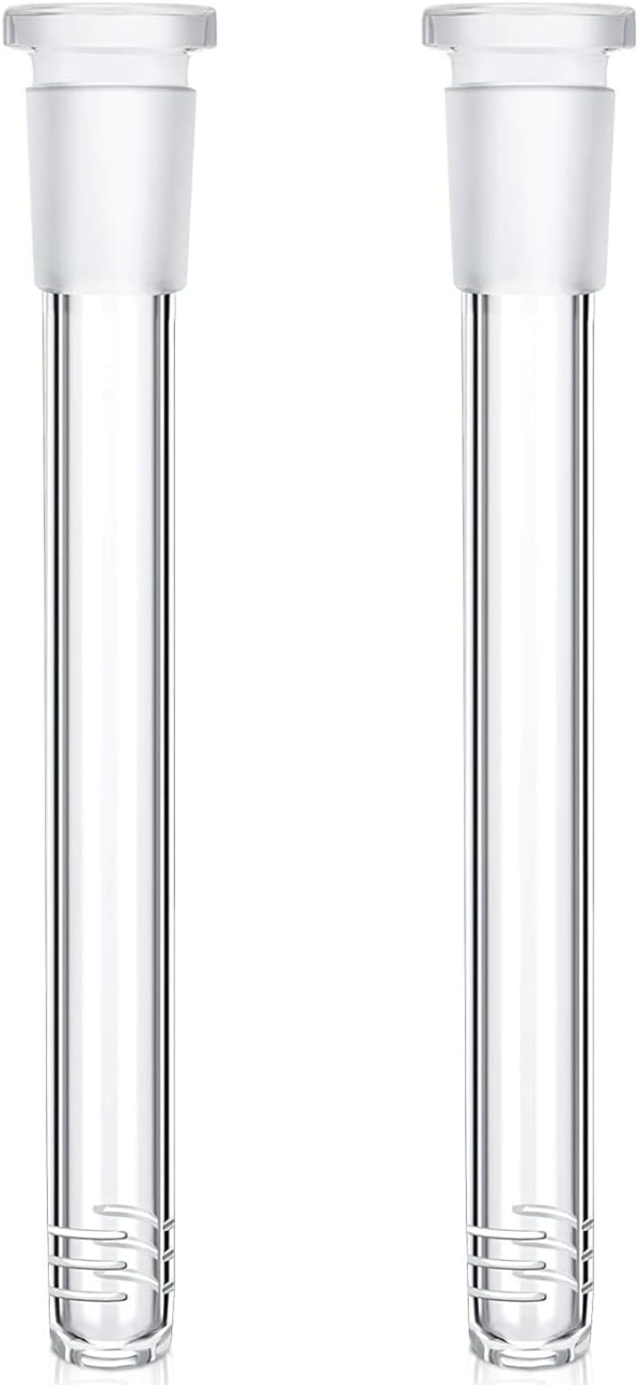 2pcs 12cm Glass Downstem Diffuser, 14mm Laboratory Adapter for Scientific Diffusion Apparatus, Borosilicate Glass Down Stem with Ground Joint for Lab Glassware & Experiment Setups