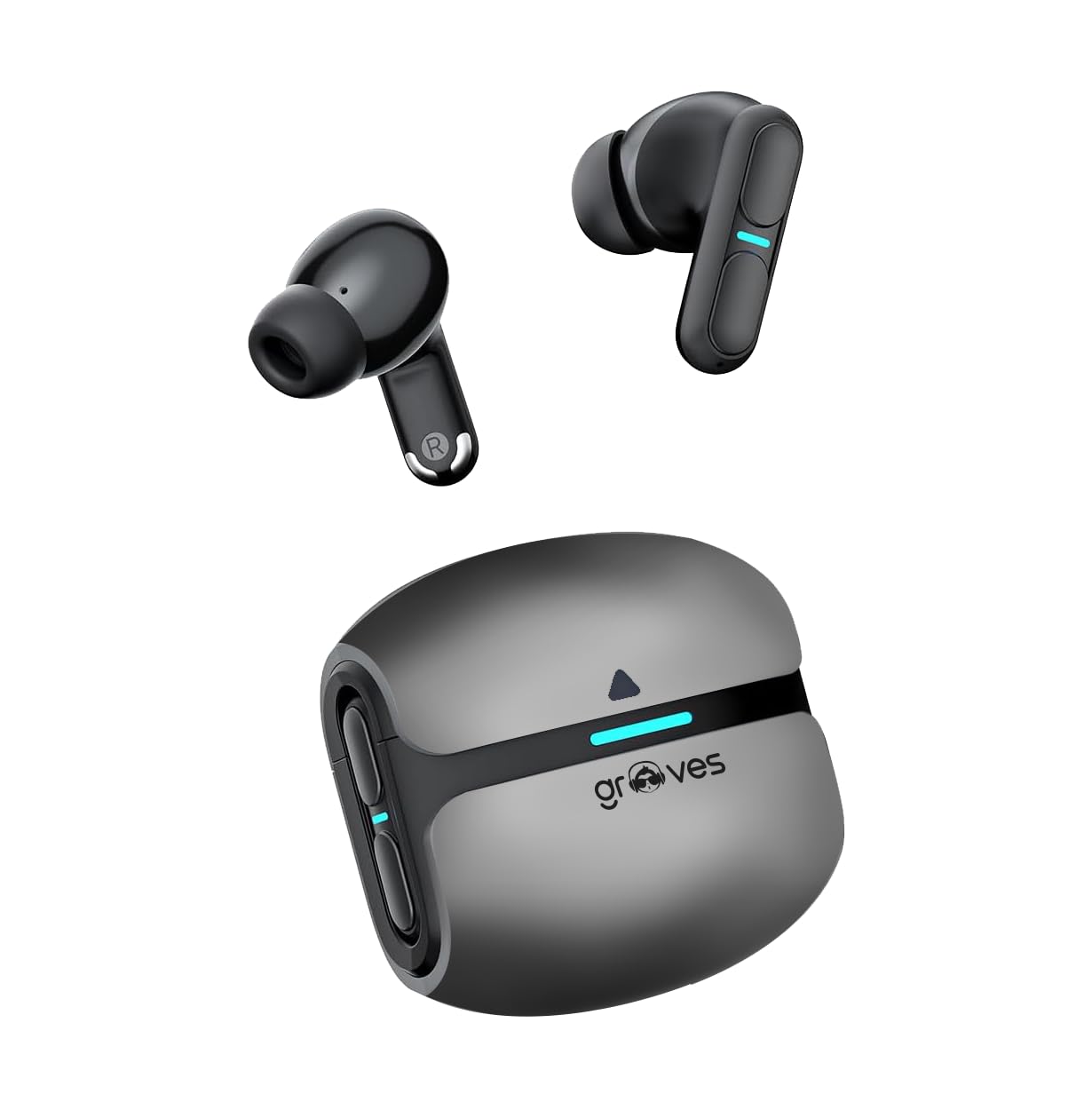 GROOVES Theta Low Latency Gaming,True Bluetooth Gaming Dual Mode Headset, Upto 120 HR Playtime 4 Mic ENC and Hybrid Eco Support with 400Mah Battery…