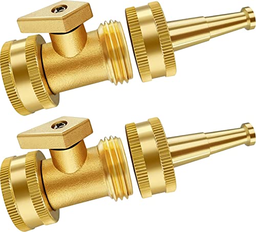 KONGLOIFAI Brass Water Nozzle, Hose Jet Nozzle, Garden Hose Nozzle Heavy Duty 3/4
