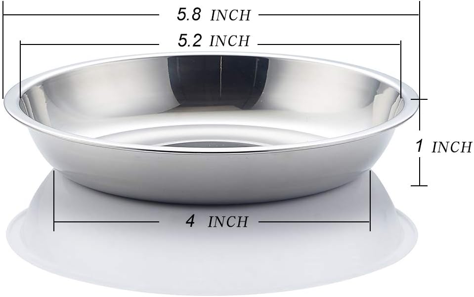 VENTION Stainless Steel Whisker Relief Cat Food Bowl, Shallow Metal Cat Bowls Set, 10 Oz Replacement Pet Cat Feeding Dishes for Raised/Elevated Stands, Work for Dog Plate, Dishwasher Safe, Set of 4 : Pet Supplies