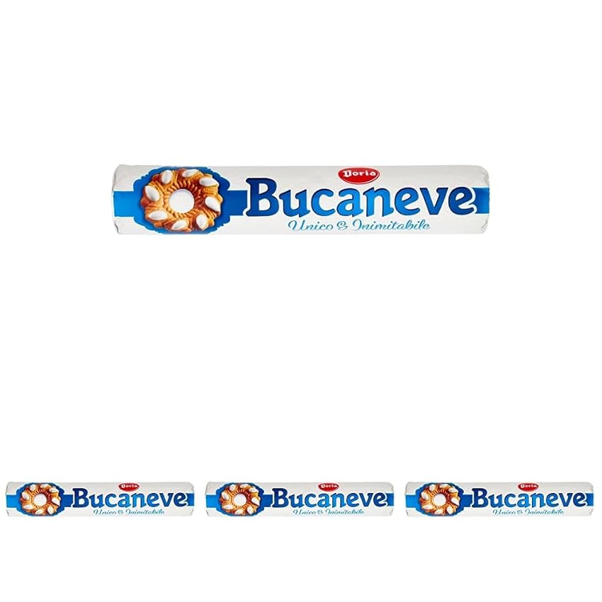 Immagine del prodotto Doria - Bucaneve Classico - Biscotti Ideali per la tua Colazione o Spuntino - Confezione Tubo da 200 gr (Confezione da 4)