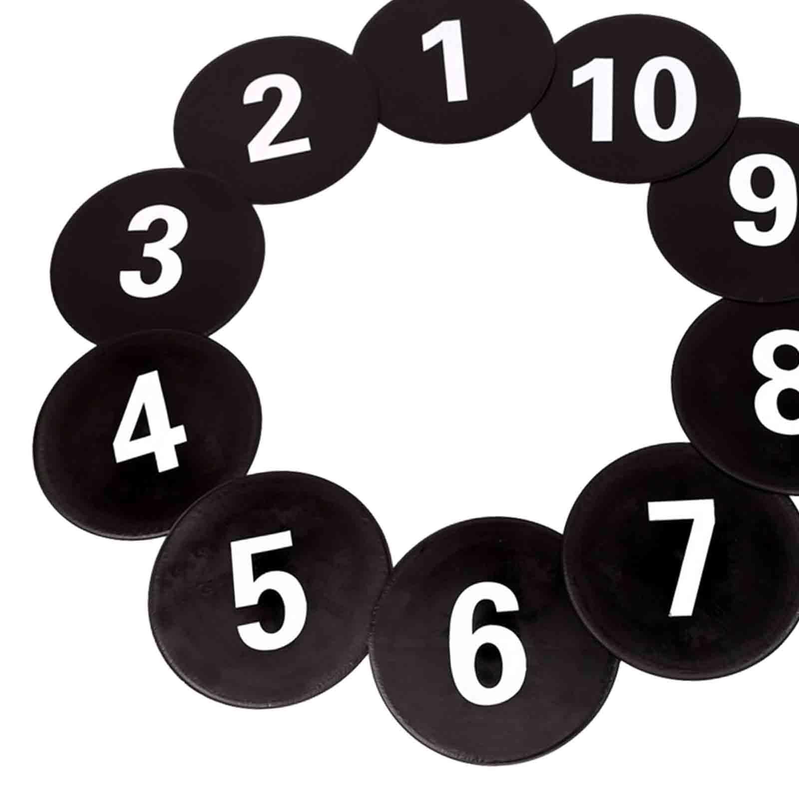Baoblaze 10x marcadores de Puntos de Suelo numerados, Almohadilla de Marca de Entrenamiento, marcadores de Disco Planos Antideslizantes Que absorben los