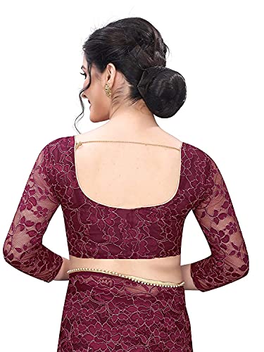 Sari jacquard coton bordeaux ajustable : résolvez le problème de la taille