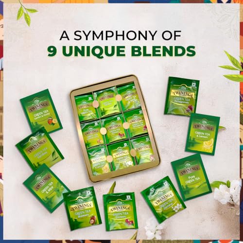 Image of Twinings The Feel Good Collection Assortment Tea Gift Set, Teabags 54 pcs, 9 Tea Flavors Set, Green Tea, Mint Tea, Honey Lemon Tea, & more, Best Green Tea for Overall Health