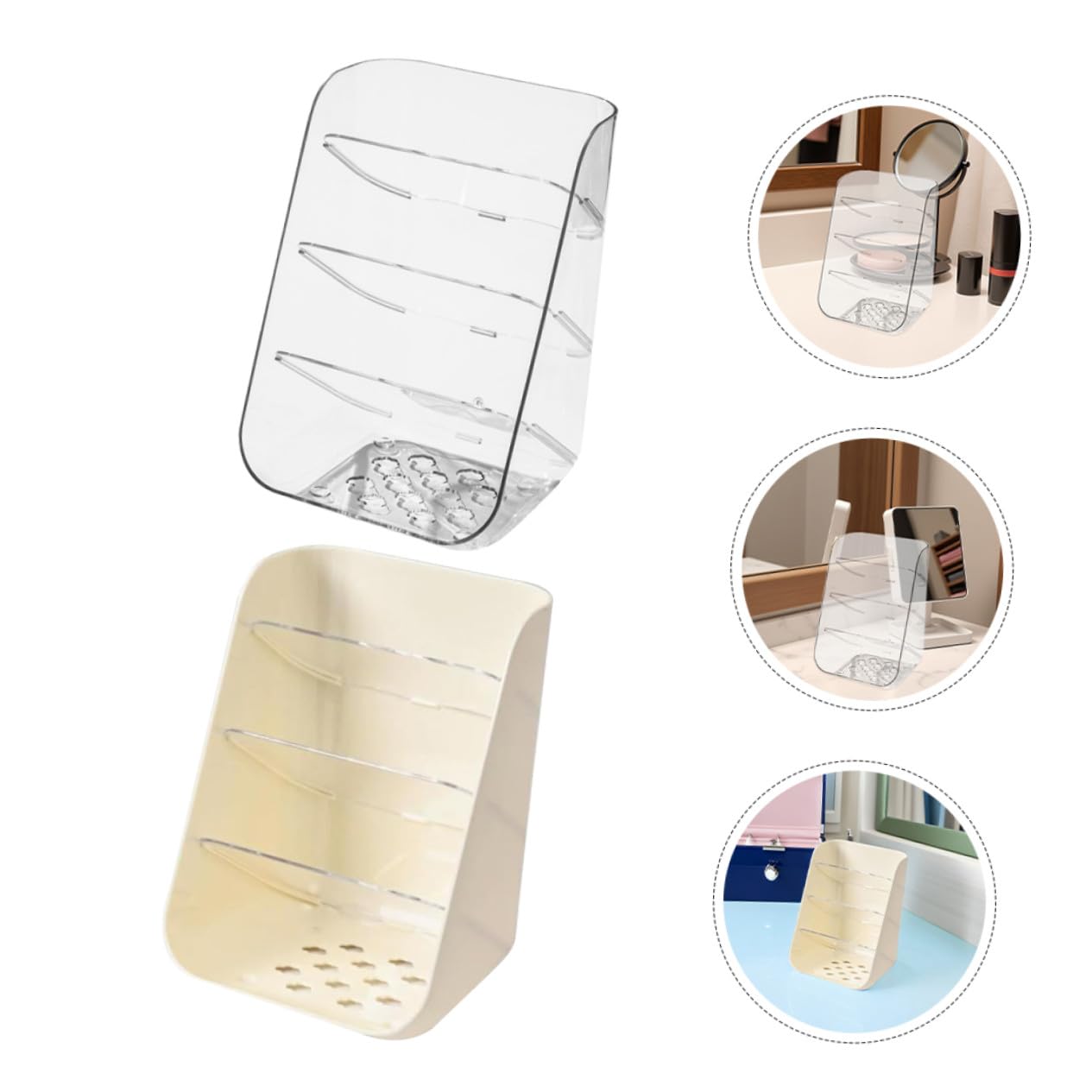 2 Pezzi Organizer Scrivania Multi Funzionale Penne e Cosmetici con Base Stabile per Ufficio e Casa Organizer Desktop per Cancelleria e Prodotti
