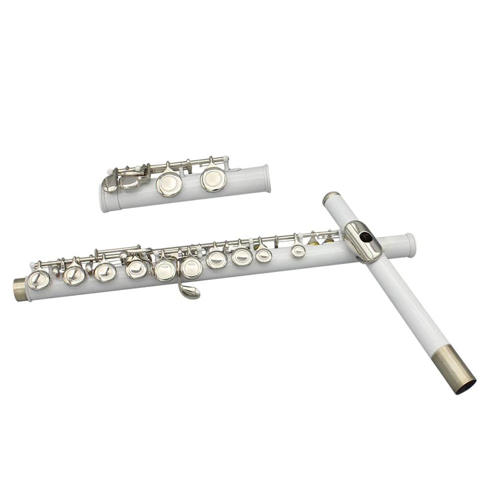 Flauta De Llave C Con Orificio Cerrado, 16 Agujeros, Cuproníquel Blanco, Flauta Transversal De Concierto Niquelada Con Llave E Flauta Travesera Kit