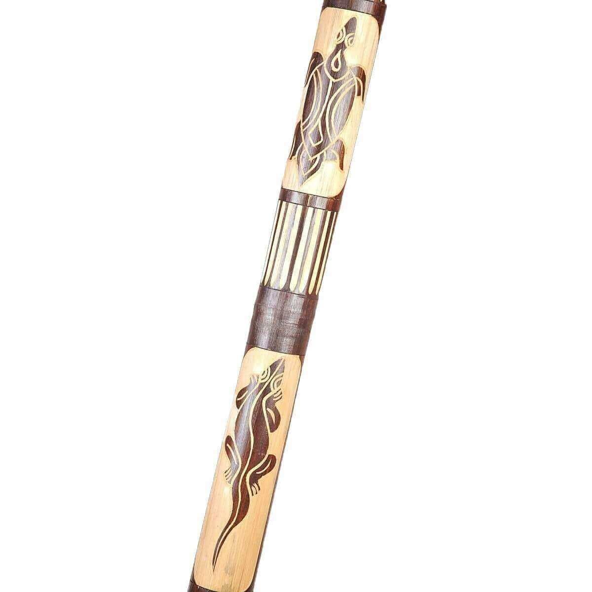 Didgeridoo bamboe hout aborigini geschilderd instrument fair gecko