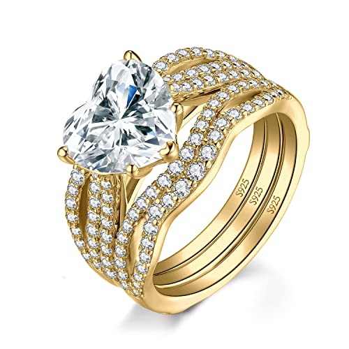 JewelryPalace 3ct Classique Solitaire Cœur Bague Zircone Cubique Argent Massif 925 Pour Femme,...