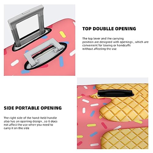 Pink Ice Cream Luggage Cover Washable Elasticated Luggage Covers for Suitcase TSA Approved Stylish Scratch Resistant Luggage Case Protector4