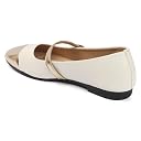 Aviva style Women's Comfortable Square Toe Mary Jane Flats - Classic & Fashion Ballet Shoes Casual Wear (White, UK Footwear Size System, Adult, Women, Numeric, Medium, 6) gallery image