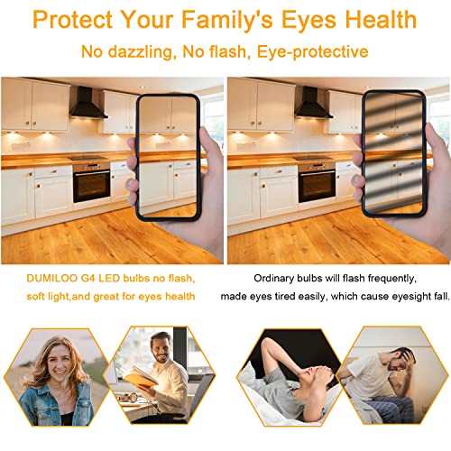 Dumiloo G4 Led Bulb T3 Jc Bi-Pin Base 3W Ac/Dc 12V Warm White 3000K 20W-25W Halogen Bulb Replacement For Under Cabinet Puck Light, Chandelier, Rv, Landscape Lighting (6 Pack) #TOP6