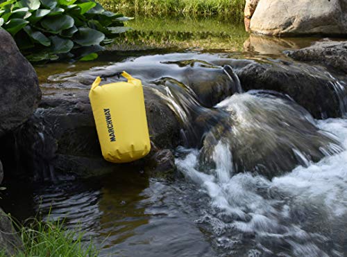 MARCHWAY Floating Waterproof Dry Bag Backpack 5L/10L/20L/30L/40L, Roll Top Sack Keeps Gear Dry for Kayaking, Rafting, Boating, Swimming, Camping, Hiking, Beach, Fishing (Lemon Yellow, 5L) - Thumbnail 6
