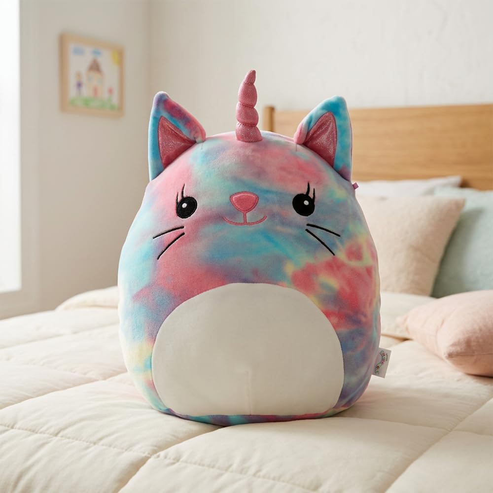Mirada Cute Tie Dye Pink Supersoft Cat Cushion/Pillow Soft Toy for Girls/Kids | Stuffed Plush Animal | - 30cm-image-43