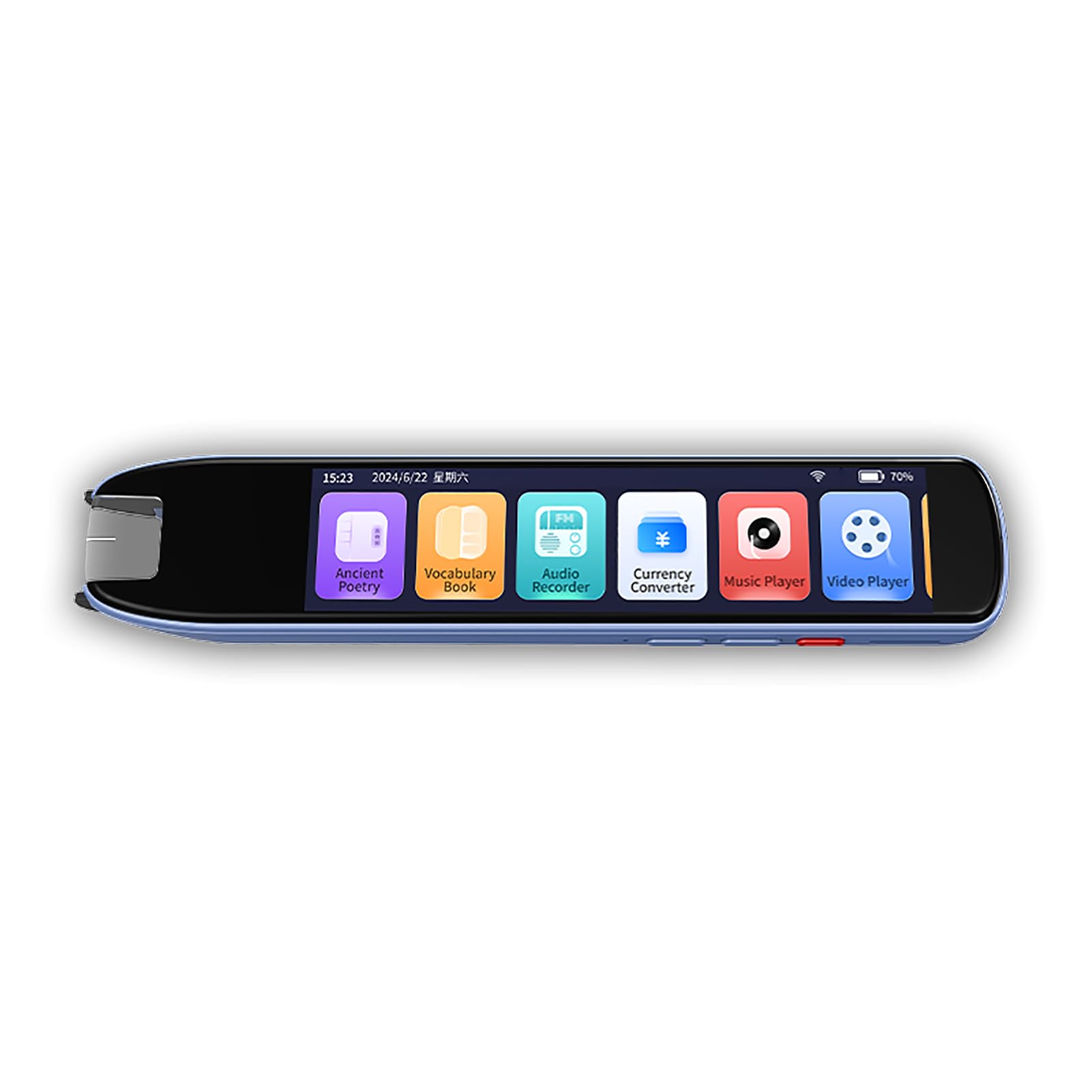 Scanner a Penna, Traduzione Online in 142 Lingue Penna da Lettura con Scansione CPU a 8, Digitale OCR con Fotocamera da 5 MP Schermo da 4,3 Pollici per Studenti Viaggiatori d'affari