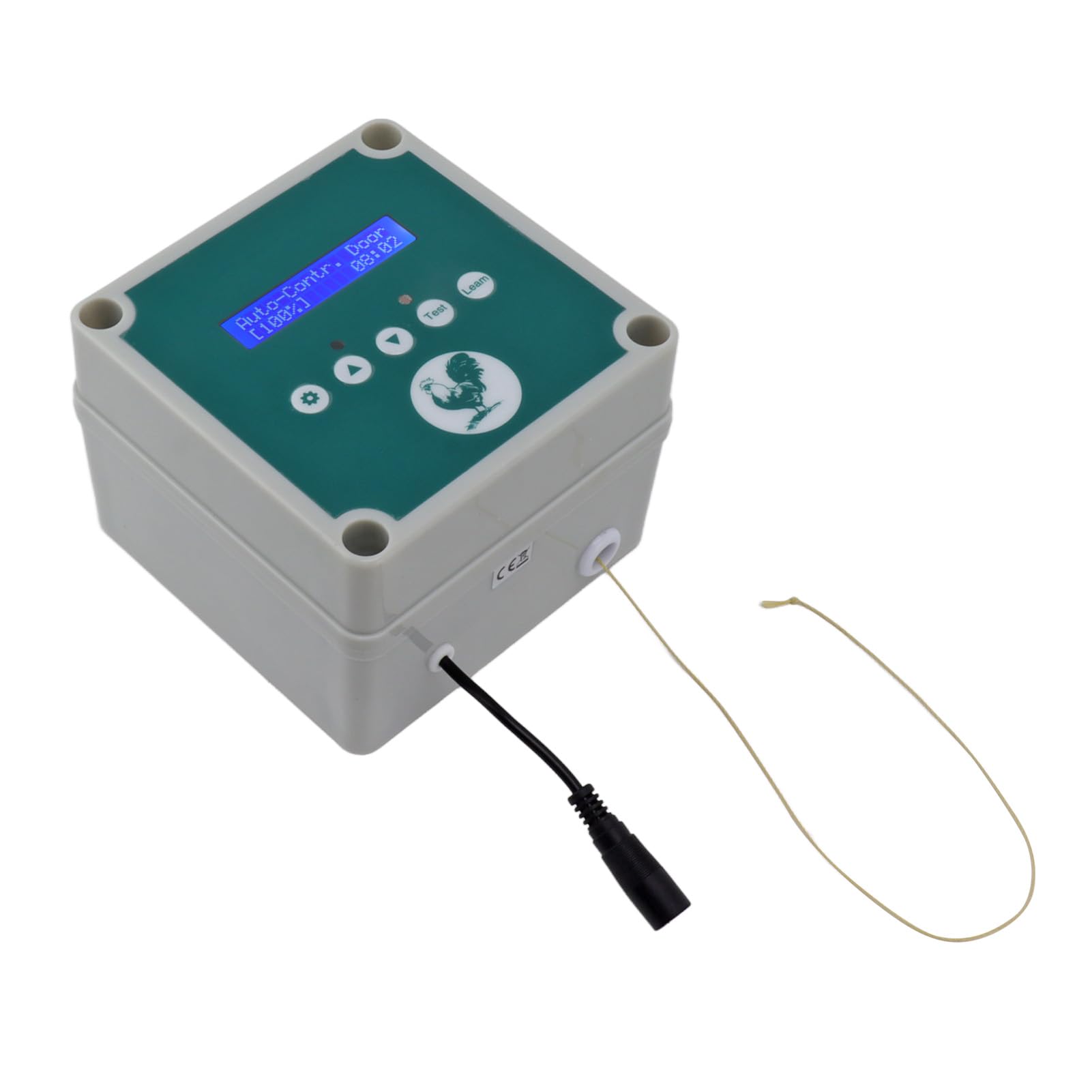 Akozon IP44 Controller Automatico per Porta del Pollaio, Timer, Rilevamento della Luce, Telecomando, Motore Attuatore per Porta del Pollaio per Fattoria