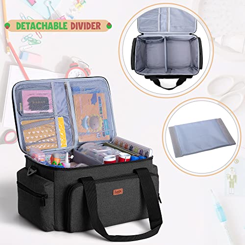 Luxja-Large-Capacity-Craft-Bag-with-Shoulder-Strap-Craft-Tote-for-Art-Scrapbooking-or-Sewing-Supplies-Bag-Only-Black Luxja-Large-Capacity-Craft-Bag-with-Shoulder-Strap-Craft-Tote-for-Art-Scrapbooking-or-Sewing-Supplies-Bag-Only-Black
