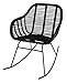 Produktbild myGardenlust Schaukelstuhl Chair Milano - Korbsessel aus Rattan und Metall - Rattansessel für Indoor & Outdoor - im Landhausstil - Sessel Robust mit Armlehne und Kufen Schwarz | 64x104