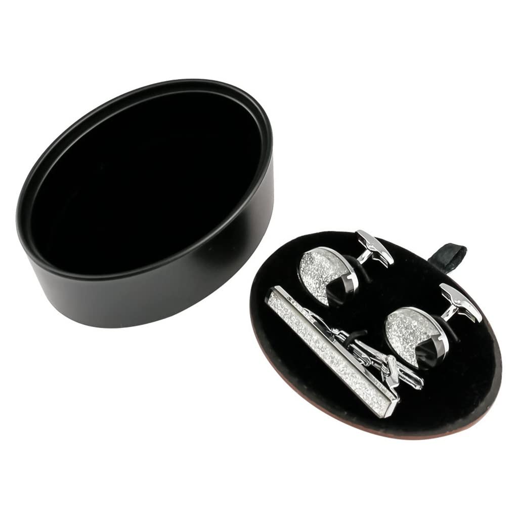 Graue Manschettenknöpfe und Krawattennadel-Set Herren-Manschettenknöpfe mit französischem Kragen (Color : A, Size : One Size)