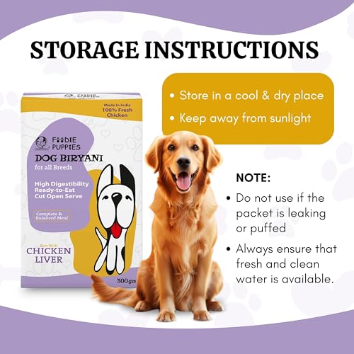 Image of Foodie Puppies Chicken Liver Biryani for Dogs & Puppies - 300gm (Pack of 2) | Delicious Wet Meal for Overall Health | Made with Rice, Vegetables, Chicken & Liver | Easily Digestible | All Breeds Size