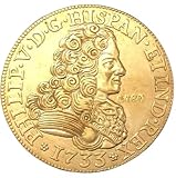 moneda felipe vi 70 años de paz [artesanía exquisita]: esta moneda conmemorativa está cuidadosamente hecha con una tecnología única de talla 3d, y el exterior está diseñado con relieves tridimensionales, creando patrones altamente tridimensionales, proporcionando profundidad táctil y visual.