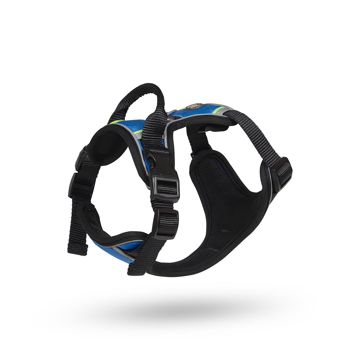 Petface Outdoor Paws Adventure Adjustable Dog Harness with Reflective Strips, Easy Control with Sturdy Handle, Blue, For Medium Breeds (Pack of 1)