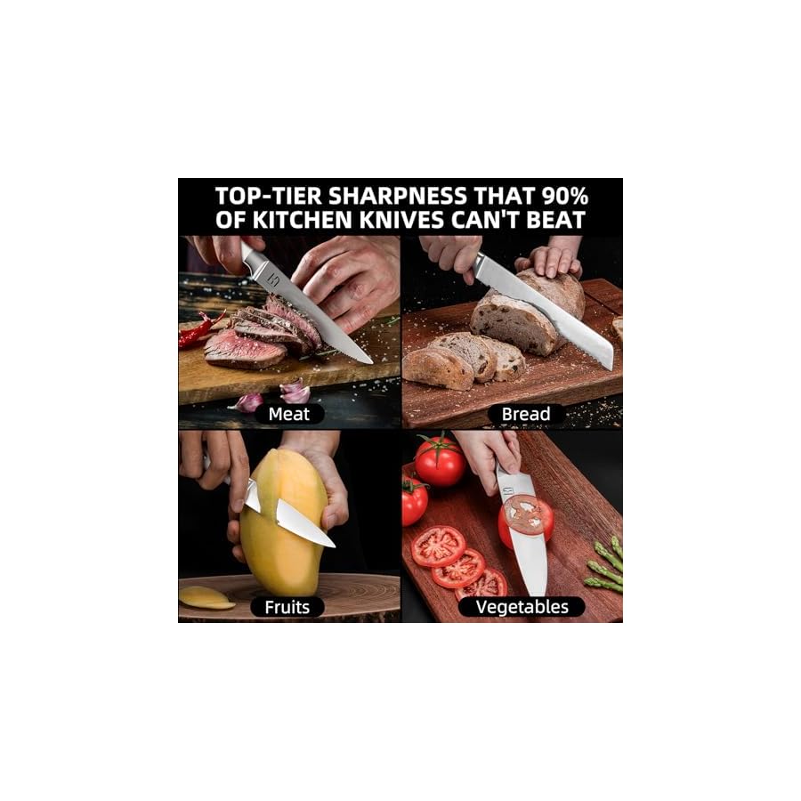 Knife-Set-Premium-15-Piece-Japanese-High-Carbon-Stainless-Steel-Knives-Set-for-Kitchen-with-Block-and-Sharpener-Razor-Sharp-Kitchen-Knife-Block-Sets-with-Ergonomic-Full-tang-Handle-White KnifeSaga Knife Set, Premium 15 Piece Japanese High Carbon Stainless Steel Knives Set for Kitchen with Block and Sharpener, Razor Sharp Kitchen Knife Block Sets with Ergonomic Full-tang Handle, White