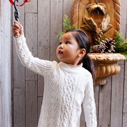 Hope & Henry Girls' Turtleneck Cable Knit Sweater Dress2