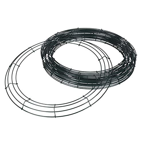 BBCrafts 20 Inch Round Deco Mesh Wreath Wire Frames for Wedding Decoration Party Hunter Green - Bundle of 10pcs