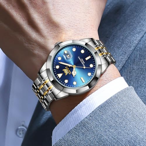 Image of OPK Watches for Men Diamond Roman Analog Mens Watches Waterproof Large Stainless Steel Men Wrist Watch Business Father Gift Watch