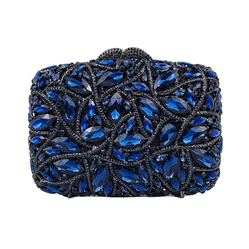 Image of Colorful Crystal Clutch Box Handbag Women Sparkling Evening Bags for Wedding Party Prom Purse