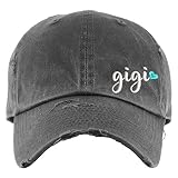 Gigi w/Heart Hat | DISTRESSED Baseball Cap OR Ponytail Hat | Gigi Gifts | Personalize it! | Custom E