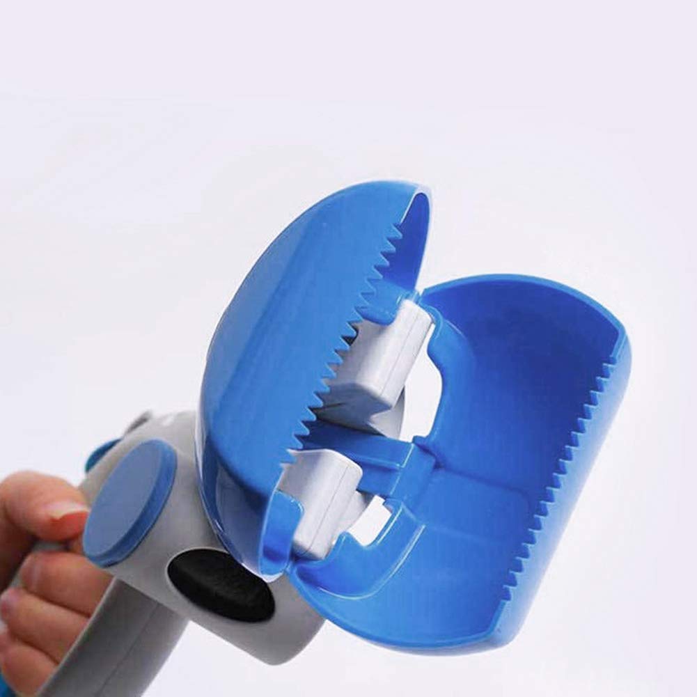 Pelle à déjections canines portable pour animal domestique avec pince - Longue mâchoire - Bleu