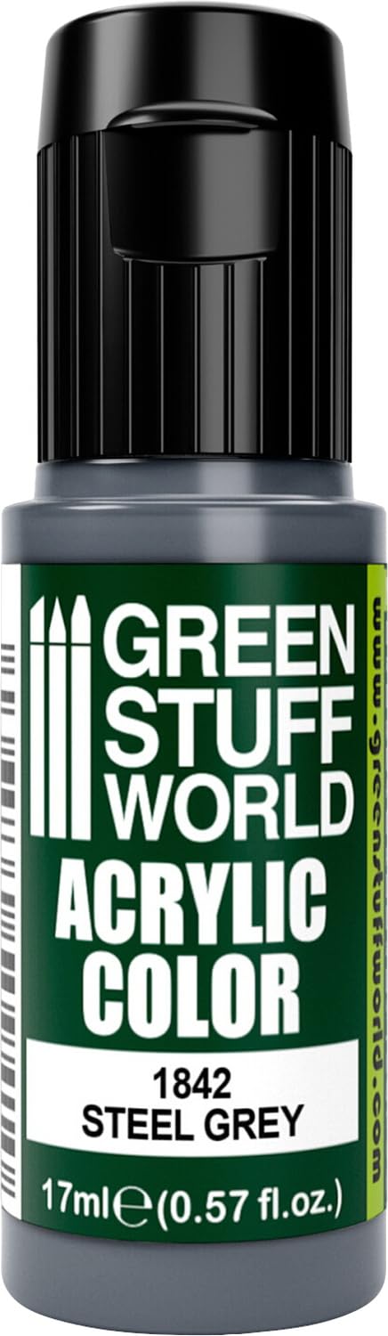 Green Stuff World Steel Grey Maxx Formula Acrylic Color Paint 17Ml