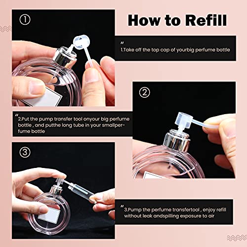 Image of 10pcs Perfume Refill Pump, Cosmetic Dispenser Pump Transfer Tool for Travel Refillable Perfume Atomizer Spray Bottle