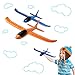 BeYumi 2pcs Flugzeug,Flugzeugspielzeug, manuelles Wurfspiel, Spaß, Herausforderung, Outdoor-Sport-Spielzeug, Schaumstoffflugzeugmodell, blau & orange Flugzeug