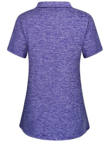 Image of MISS FORTUNE Women's Polo Shirts, Golf V-Neck Workout Tops, Moisture Wicking Ladies Golf Shirt Losse Fit for Tennis Yoga