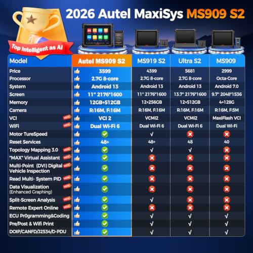 Image of Autel MaxiSys MS909 S2 Scanner: Top AI Intelligen Scan as Ultra S2 MS919S2