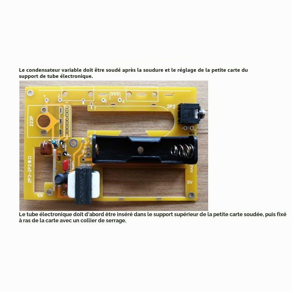 Kits de Bricolage 2P2 Tube éLectronique Lampe Simple Radio à Ondes Moyennes Kits Radio 2P3