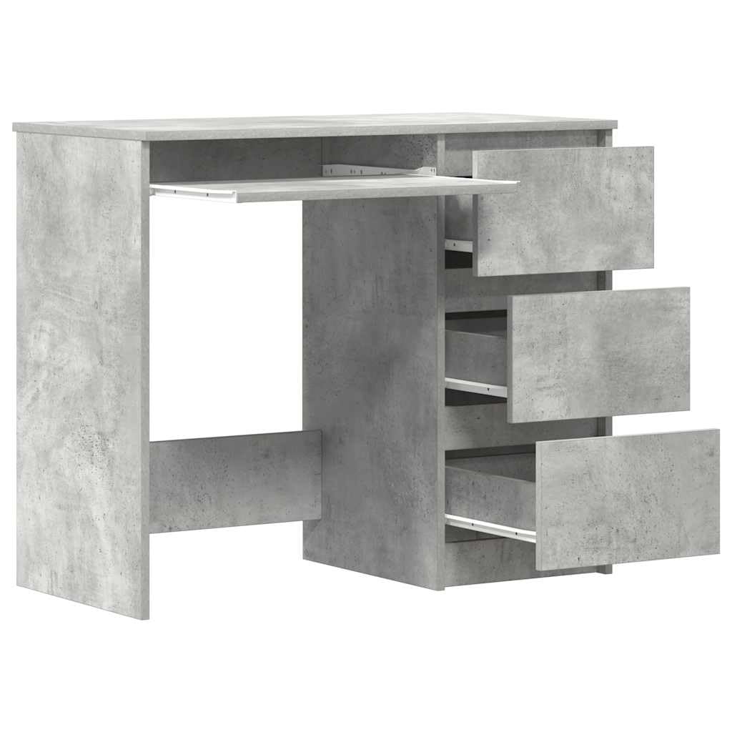 Hothingwell Schreibtisch, grau, Beton, 90 x 45 x 76 cm, Holz | Mit Aufbewahrungsschublade, einfach zu montieren, Pflege mit feuchtem Tuch, ideal für Schlafzimmer oder Ecke
