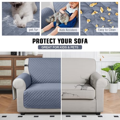 Image of TAOCOCO Sofa Covers 2 Seater,Settee Covers,Non Slip Sofa Covers,Sofa Slipcovers,Pet Couch Covers,Washable Sofa Protectors for Dogs(Grey)