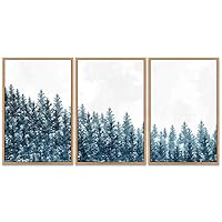 SIGNWIN 3 Piece Framed Canvas Wall Art Landscape with Trees Canvas Prints Home Artwork Decoration for Living Room,Bedroom - 16