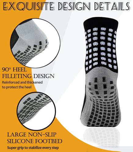 KMOLY 1 Set Kids Grip Soccer Socks and Shin Guard Sleeves for Age 7-14 Youth Boys Children Football Basketball Training3