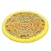 Almohada de cojín de cuenco budista: soporte tibetano para cuenco de canto tibetano, cojín de anillo de brocado, para cuenco de sonido budista, color amarillo Nepal, 12 cm